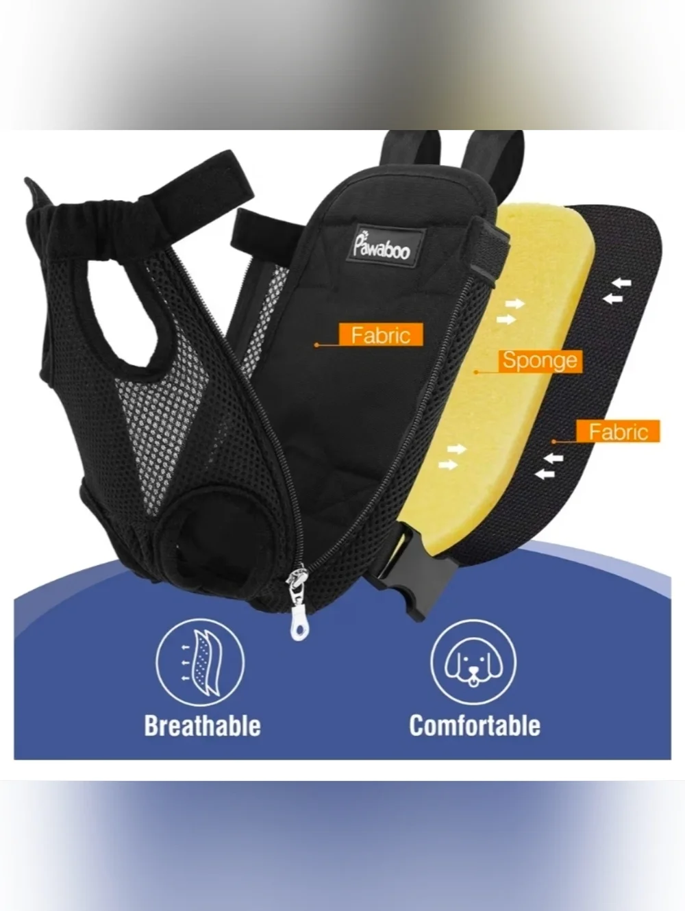 Pawaboo Pet Carrier Backpack, Legs Out, Easy-Fit for Traveling. XL NEW!